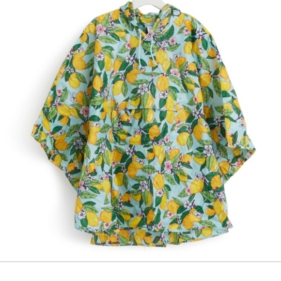 Vera Bradley‎ Lemon Grove Foldable packable hooded Rain Poncho size S/M new - Picture 1 of 3
